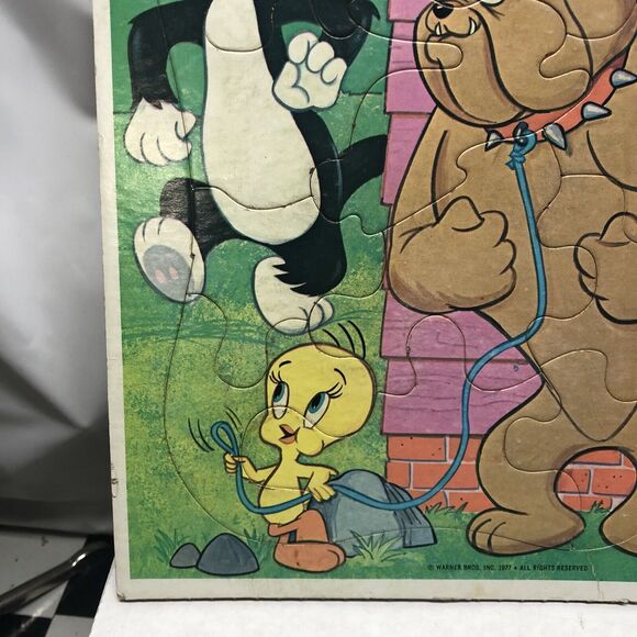 Vintage Sylvester and Tweety Frame Tray Puzzle 1977 Whitman 4512H Looney Tunes - Picture 5 of 14